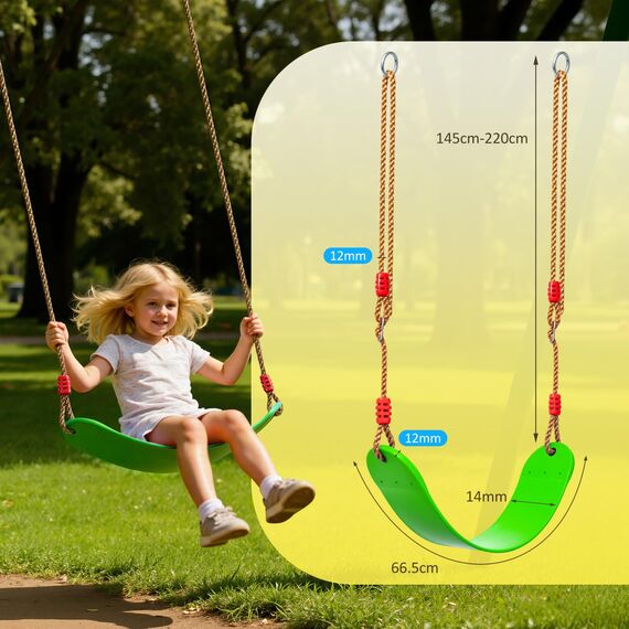EXTSUD Schaukel Outdoor, Elastischer Kinderschaukel Eva weichen Bord U-Schaukel Brettschaukel Schaukelsitz Schaukelbrett Garten Spielzeug Kinder, Grün
