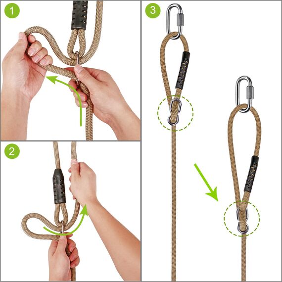 SELEWARE Rutschfester Kunststoff-Schaukelsitz, robustes Baumschaukel-Set mit verstellbarem Seil und Karabinern für Kinder und Erwachsene, für den Innen- und Außenbereich, Blau, 2er-Pack