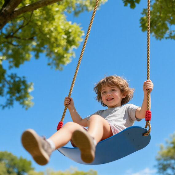 EXTSUD Schaukel Outdoor, Elastischer Kinderschaukel Eva weichen Bord U-Schaukel Brettschaukel Schaukelsitz Schaukelbrett Garten Spielzeug Kinder, Blau