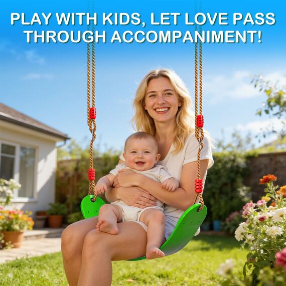 EXTSUD Schaukel Outdoor, Elastischer Kinderschaukel Eva weichen Bord U-Schaukel Brettschaukel Schaukelsitz Schaukelbrett Garten Spielzeug Kinder, Grün
