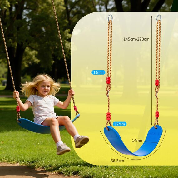 EXTSUD Schaukel Outdoor, Elastischer Kinderschaukel Eva weichen Bord U-Schaukel Brettschaukel Schaukelsitz Schaukelbrett Garten Spielzeug Kinder, Blau