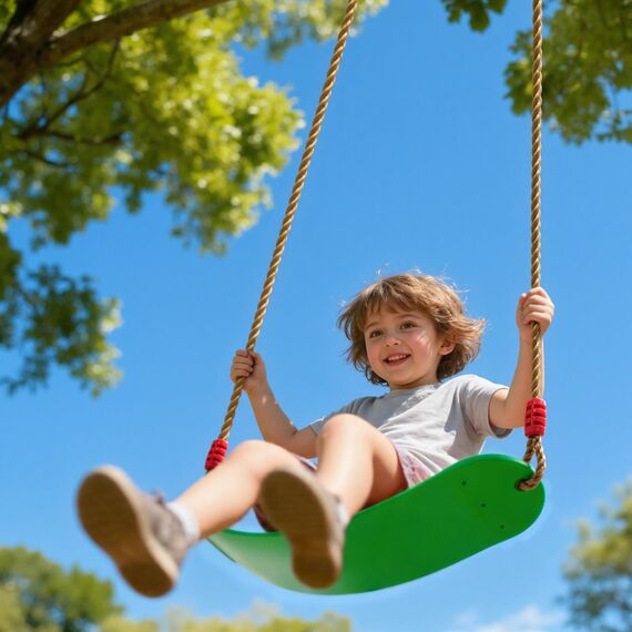 EXTSUD Schaukel Outdoor, Elastischer Kinderschaukel Eva weichen Bord U-Schaukel Brettschaukel Schaukelsitz Schaukelbrett Garten Spielzeug Kinder, Grün