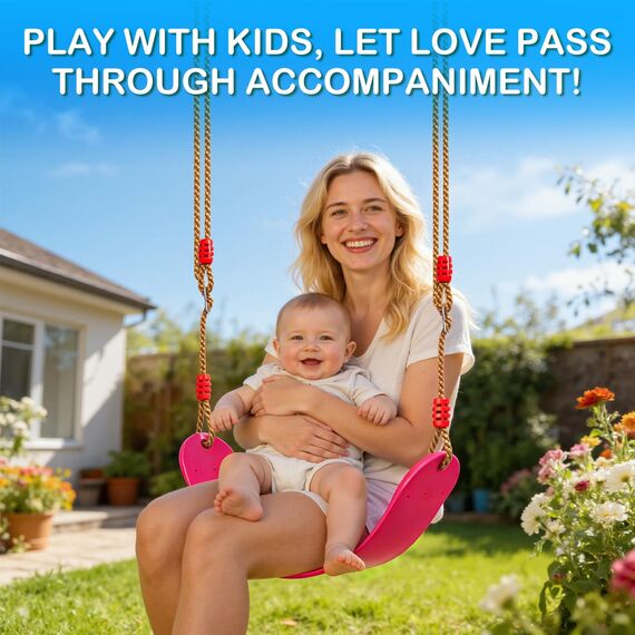 EXTSUD Schaukel Outdoor, Elastischer Kinderschaukel Eva weichen Bord U-Schaukel Brettschaukel Schaukelsitz Schaukelbrett Garten Spielzeug Kinder, Rosa