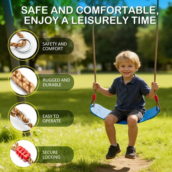 EXTSUD Schaukel Outdoor, Elastischer Kinderschaukel Eva weichen Bord U-Schaukel Brettschaukel Schaukelsitz Schaukelbrett Garten Spielzeug Kinder, Blau