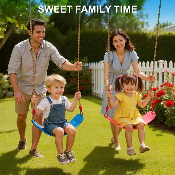 EXTSUD Schaukel Outdoor, Elastischer Kinderschaukel Eva weichen Bord U-Schaukel Brettschaukel Schaukelsitz Schaukelbrett Garten Spielzeug Kinder, Rosa