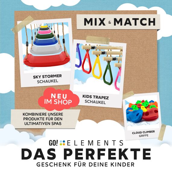 Trapez Schaukel Garten | Kinderschaukel Outdoor Indoor | Höhenverstellbar & rutschfest | Schaukelsitz - Schaukelbrett - Brettschaukel | robuste Schaukel mit Holzstange & Kunststoffringen