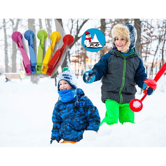 JAMARA 460396 - Snow Play Schneeballzange 38cm - Schneebälle (ca. 7 cm Durchmesser) in Sekunden Formen, nie Wieder kalte Hände, Schneebälle sind fluffig und Nicht so hart wie die Handgemachten, gelb