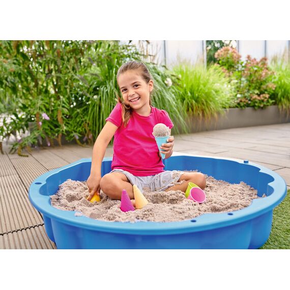 Simba Sandformen EIS – 6‑teiliges Sandspielzeug‑Set mit 5 Waffelformen & Portionierer, EIS‑Sandformen für Kinder, bunter Kunststoff, ca. 15 cm, ab 2 Jahren