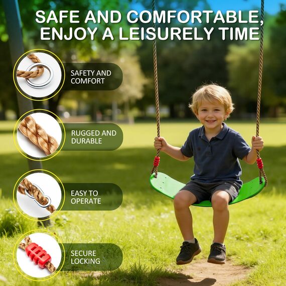 EXTSUD Schaukel Outdoor, Elastischer Kinderschaukel Eva weichen Bord U-Schaukel Brettschaukel Schaukelsitz Schaukelbrett Garten Spielzeug Kinder, Grün