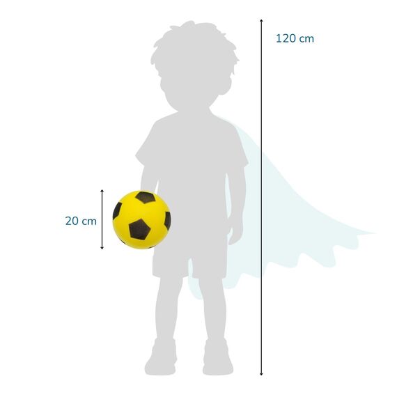 alldoro 68734 Schaumstoffball 6er Set Gelb, Ø 20 cm, extra weiche Softbälle, Fußball für Kinder ab 0 Jahren, leise & leicht, Ball für Indoor & Outdoor