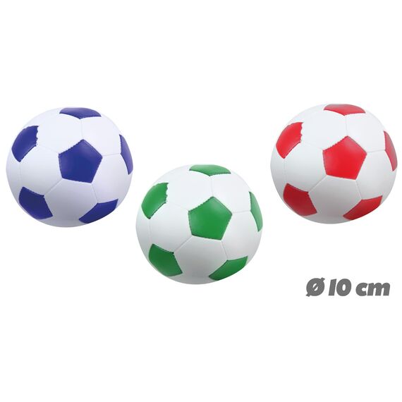Lena 62163EC Soft-Fußbälle blau/grün/rot 10 cm - Softball Fußball aus Schaumstoff im 3er Set für Langen Ballspielspaß, Kinder Schaumstoffball Set Indoor & Outdoor