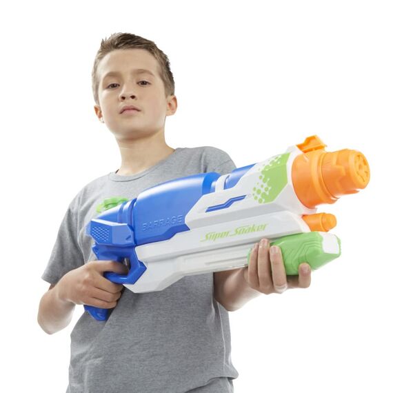Super Soaker Barrage Wasserpistole drei Spritzmodi bis zu 11,5 Meter Reichweite riesiger 2,4L Wassertank einfaches Auffüllen