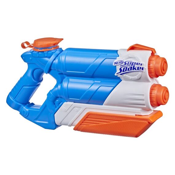 Super Soaker Twin Tide Wasserpistole doppelter Spritzpower Pump-Funktion großer 1,4L Wassertank einfaches Auffüllen