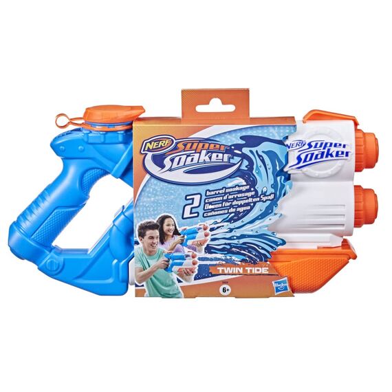 Super Soaker Twin Tide Wasserpistole doppelter Spritzpower Pump-Funktion großer 1,4L Wassertank einfaches Auffüllen