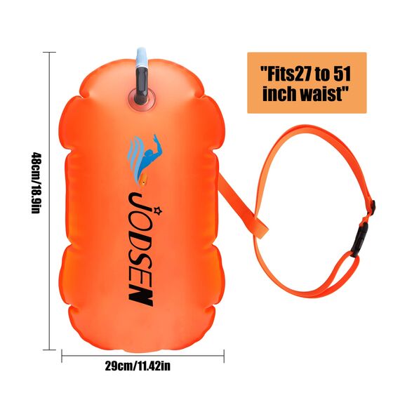 Schwimmboje,Schwimmwagen im Freien,Aufblasbare Schwimmen Boje und Trockensack,Swim Bubble,für Open Water Kinder Triathlon Sport Schnorcheln Rennen Ausbildung Zubehör,Gut sichtbarer (Orange)