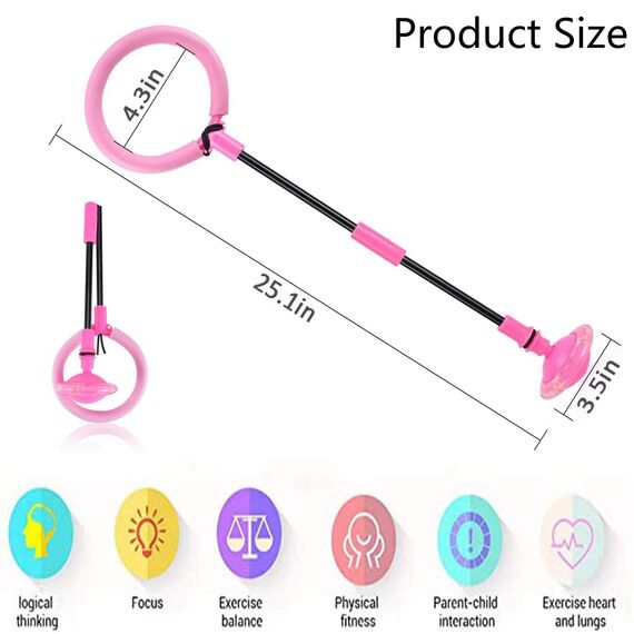 Q-WOOFF Kinder Blinkender Springring, Sport Sprungball，Faltbarer Flash Jumping Ball, Geeignet Für Geschicklichkeitsspiele Für Kinder Oder Erwachsene, Übung (Rosa) (L)