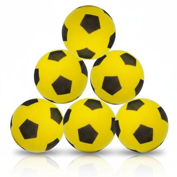 alldoro 68734 Schaumstoffball 6er Set Gelb, Ø 20 cm, extra weiche Softbälle, Fußball für Kinder ab 0 Jahren, leise & leicht, Ball für Indoor & Outdoor