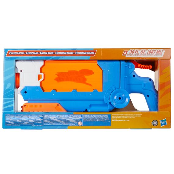Nerf Super Soaker Flip Fill Wasserblaster, Spritzpistole mit 4 Modi, schnelles Befüllen, Outdoor-Spielzeug mit 887 ml Tank, für Jungen und Mädchen (Packung mit 2)