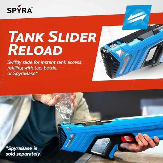 SpyraGO Wasserpistole Elektronisch Automatisch 9 Meter Reichweite LED Display Schnelles Aufladen Sommer Spielzeug
