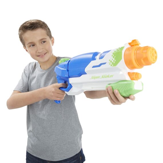 Super Soaker Barrage Wasserpistole drei Spritzmodi bis zu 11,5 Meter Reichweite riesiger 2,4L Wassertank einfaches Auffüllen