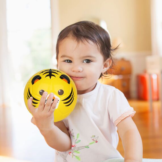 Borpein 15,2 cm großer Mini-Fußball, niedliches Tier-Design, weicher Schaumstoffball für Kinder, weich und federnd, perfekte Größe für Kinder zum Spielen, Tiger