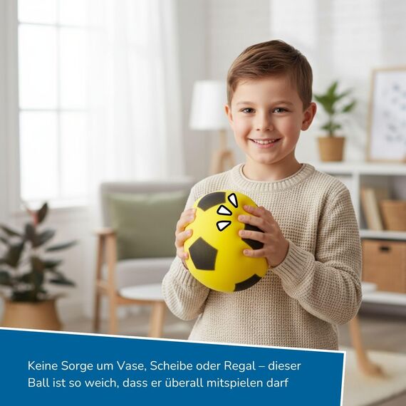 alldoro 68737 Schaumstoffball 12er Set Gelb, Ø 20 cm, extra weiche Softbälle, Fußball für Kinder ab 0 Jahren, leise & leicht, Ball für Indoor & Outdoor
