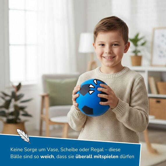 alldoro 68701 Schaumstoffball 3er Set, Ø 20 cm, weiches Softball-Trio, für Kinder ab 0 Jahren, leise & leicht, Indoor & Outdoor, Grün/Gelb/Blau