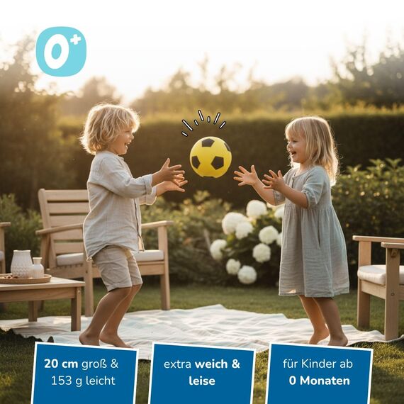alldoro 68737 Schaumstoffball 12er Set Gelb, Ø 20 cm, extra weiche Softbälle, Fußball für Kinder ab 0 Jahren, leise & leicht, Ball für Indoor & Outdoor