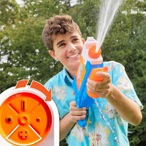 Nerf Super Soaker Flip Fill Wasserblaster, Spritzpistole mit 4 Modi, schnelles Befüllen, Outdoor-Spielzeug mit 887 ml Tank, für Jungen und Mädchen (Packung mit 2)