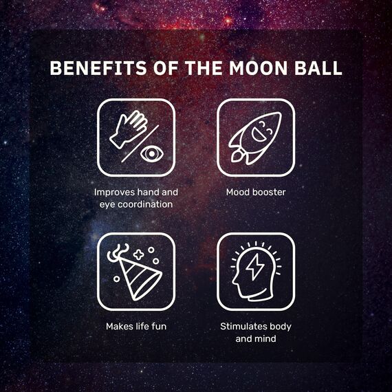 Waboba Moon Ball – am Höchsten Springender Gummiball – Patentiertes Original-Design – Ballkrater Erzeugen beim Aufprall EIN knallendes Geräusch – Leicht Greifbar – Flummies für Kinder - Sunset - 65mm