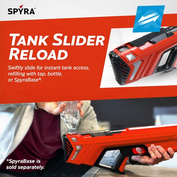 SpyraGO Wasserpistole Elektronische Automatische Premium Wasserpistole 9 Meter Reichweite LED Display Schnelles Aufladen Sommer Spielzeug für Kinder und Erwachsene
