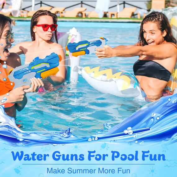 Wasserpistole Kinder – 1200ML Wasserspritzpistole mit 8–10m Reichweite, Outdoor Spielzeug für Sommer, Strand, Pool & Garten – Wasserblaster große reichweite für Jungen & Mädchen (Blau)
