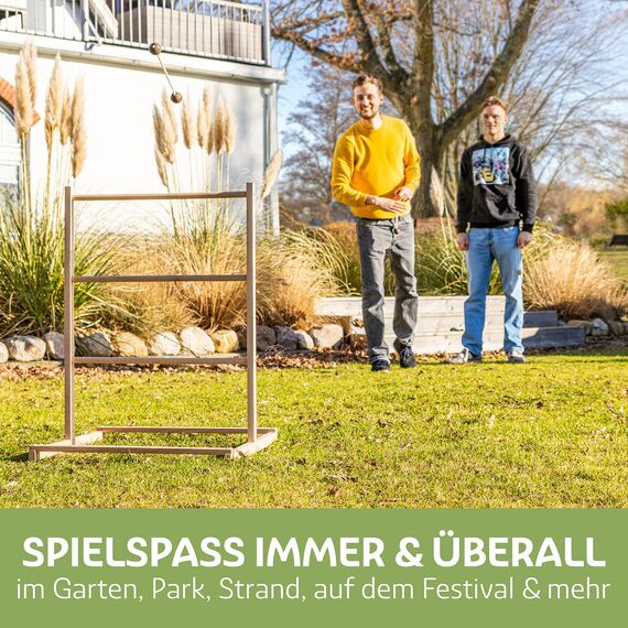 LISA & MAX Leitergolf Outdoor aus FSC® zertifiziertem Holz - Test SEHR GUT - Robustes & Natürliches Leiterspiel mit 6X Leitergolf Bällen - Outdoor Wurfspiel - Made in EU