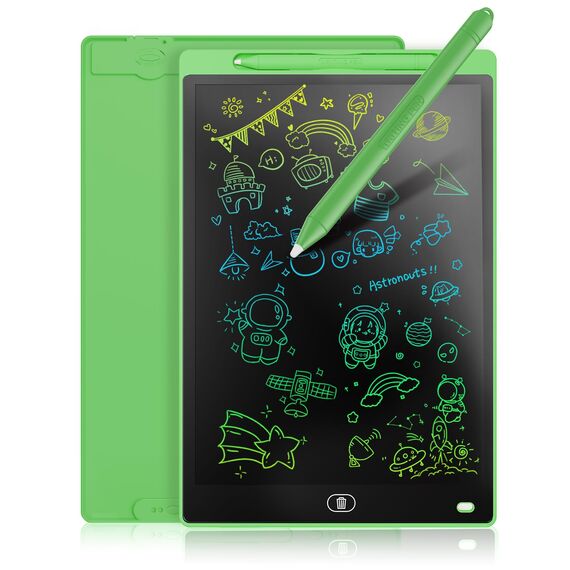 Genialba LCD Schreibtafel 12 Zoll, Buntes LCD Schreibtablett, Kindergeschenk, LCD Writing Tablet Elektronischer Tablette, Grafiktablett für Kinderspiele 2 3 4 5 6 7 Jahre alte Mädchen (Grün)