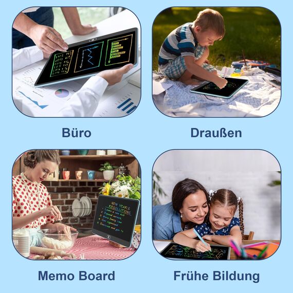 Electight Groß LCD Schreibtafel für Kinder 16 Zoll, 2 Stück Bunte Maltafel Zaubertafel, Elektronischer Writing Tablet mit Löschfunktion und Stift, Spielzeug Geschenke für 3 4 5 6 Jahre Jungen Mädchen