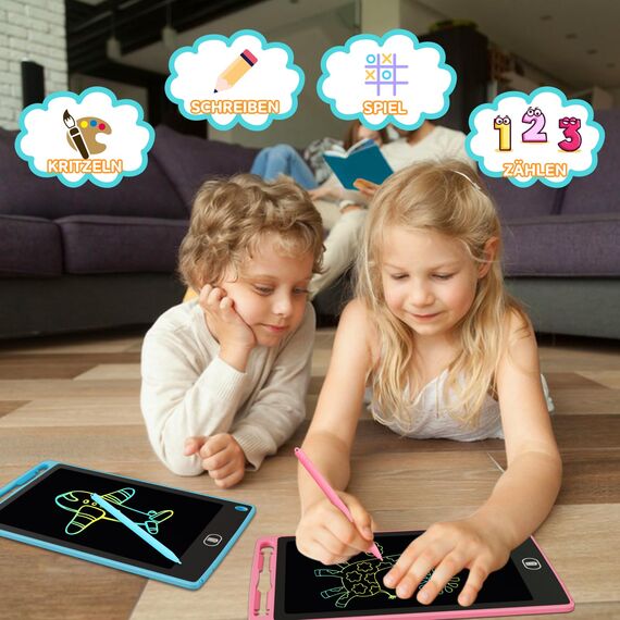 Electight 4 Stück LCD Schreibtafel für Kinder 8.5 Zoll, Maltafel Zaubertafel Wiederverwendbare, Schreibtablett mit Abschließbar Löschen-Taste, Lernspielzeug Geschenk für Jungen Mädchen 3 4 5 6 7Jahre