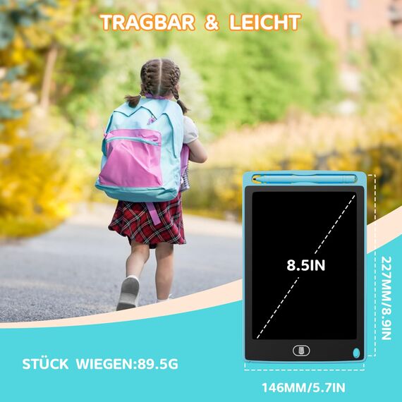 Electight 4 Stück LCD Schreibtafel für Kinder 8.5 Zoll, Maltafel Zaubertafel Wiederverwendbare, Schreibtablett mit Abschließbar Löschen-Taste, Lernspielzeug Geschenk für Jungen Mädchen 3 4 5 6 7Jahre