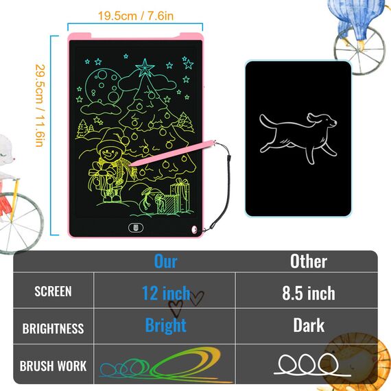 Electight Set mit 3 LCD-Zeichentabletts von 30,5 cm für Kinder, farbige Schreibtafeln, wiederverwendbare Zeichenmatten, vorschulisches Lernspielzeug, Geschenke für Jungen und Mädchen von 2, 3, 4