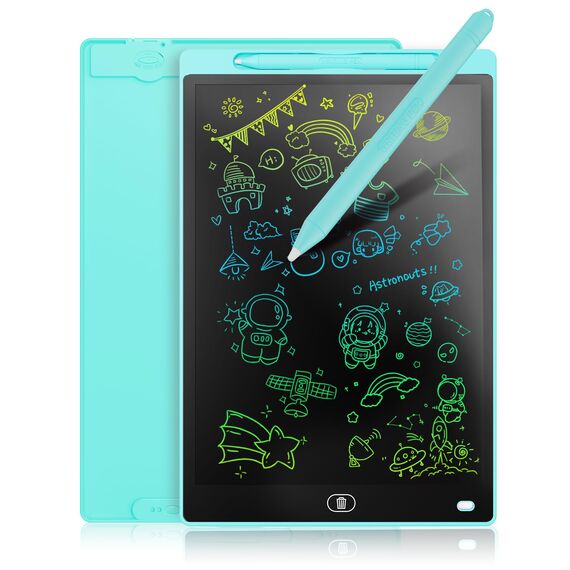 Genialba LCD Schreibtafel 12 Zoll, Buntes LCD Schreibtablett, Kindergeschenk, LCD Writing Tablet Elektronischer Tablette, Grafiktablett für Kinderspiele 2 3 4 5 6 7 Jahre alte Mädchen (Blau)