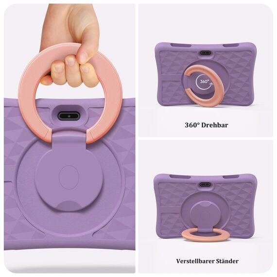 plimpton Tablets für Kinder 10 Zoll, Kinder Tablet Mit Android 15, Kindersicherung, 6000 mAh, Kids Tablet Mit 9GB RAM+64GB ROM (512GB Erweiterbar),Wi-Fi, BT mit Eva Case