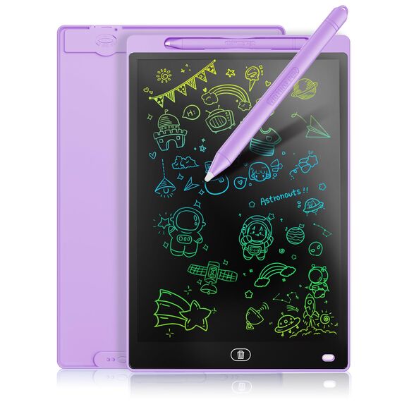 LCD Schreibtafel 8,5 Zoll, Genialba Buntes LCD Schreibtablett, Geschenk für Kinder, LCD Writing Tablet, Elektronischer Tablette, Grafiktablett für Kinderspiele 2 3 4 5 6 7 Jahre Jungen Mädchen (Lila)