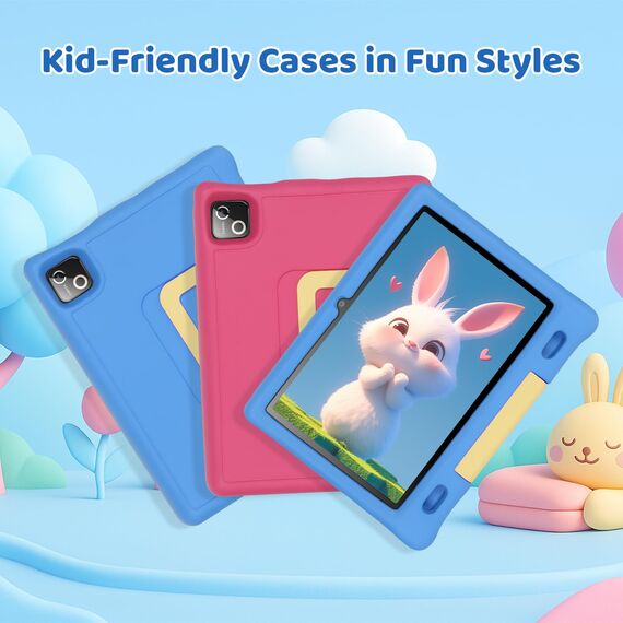 Ainmel Kinder Tablet 10 Zoll Octa-Core Android 14 Tablet für Kinder, 16GB+128GB (1TB TF), Kindersicherung, WiFi 6/Bluetooth 5.3, Widevine L1 mit Kindersicheres Gehäuse -Blau