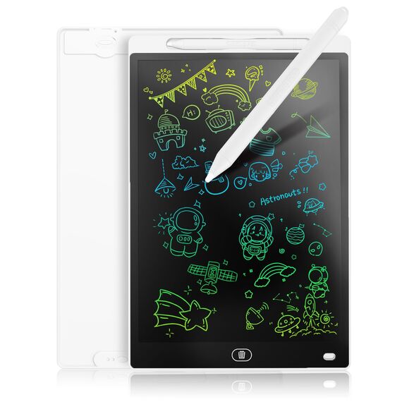 Genialba LCD Schreibtafel 8,5 Zoll, Buntes LCD Schreibtablett, Kindergeschenk, LCD Writing Tablet Elektronischer Tablette, Grafiktablett für Kinderspiele 2 3 4 5 6 7 Jahre alte Mädchen (Weiß)