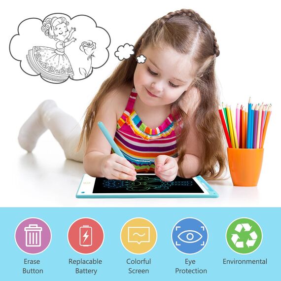 Vicloon Zaubertafeln für Kind 10 Zoll LCD Schreibtafel, Kreatives Spielzeug für Kind Erwachsene Mädchen und Jungen - Blau