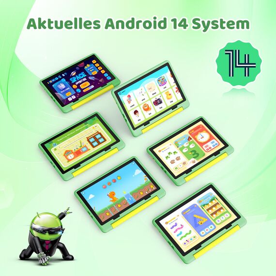Ainmel Android Kinder Tablet, Tablet für Kinder, 8GB+64GB (128 GB Expand), Kindersteuerung, Software für Kinder vorinstalliert, Dual-Kamera