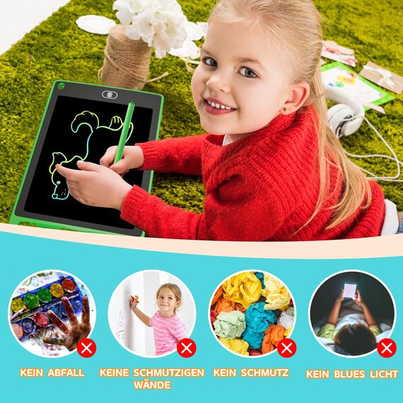 Electight 4 Stück LCD Schreibtafel für Kinder 8.5 Zoll, Maltafel Zaubertafel Wiederverwendbare, Schreibtablett mit Abschließbar Löschen-Taste, Lernspielzeug Geschenk für Jungen Mädchen 3 4 5 6 7Jahre