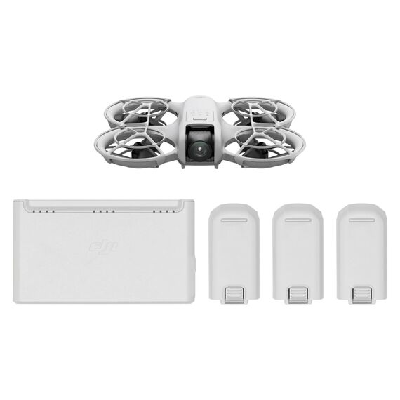 DJI Neo Combo mit 3 Akkus, Minidrohne mit 4K UHD-Kamera für Erwachsene, 135g selbstfliegende Drohne die dir folgt, Handstart, Motivverfolgung, QuickShots, stabilisiertes Video (Controllerfrei)