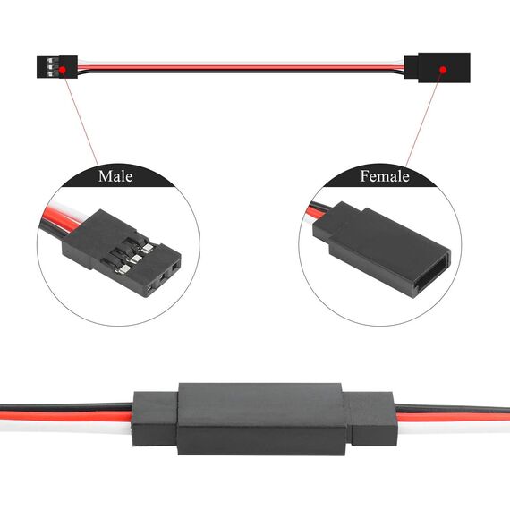RUNCCI-YUN 25 pcs RC Servo Verlängerungskabel，JR Servoverlängerung，Servokabel，Servokabel 3 Pin Kabel ，JR Stecker Verlängerung， 5 sizes（10 cm, 15 cm, 30 cm, 50 cm und 60 cm）