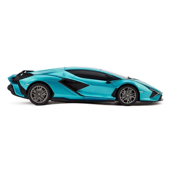 CMJ RC CARS 1:24 Maßstab Offiziell Lizenzierte RC Lamborghini Sián FKP 37, Blaues Lambo Sport Rennspielzeugauto Modellfahrzeug für Jungen Mädchen und Erwachsene Geschenk