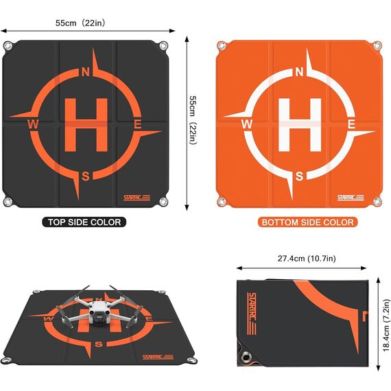 STARTRC Drohnen Landeplatz,Universal schnell faltbar Landeplattform für DJI Neo 2/Mini 5 Pro/Mini 4K/Mini 4 Pro/3/Avata 360/2/Air 3S FPV Drohne(22-inch/55cm)